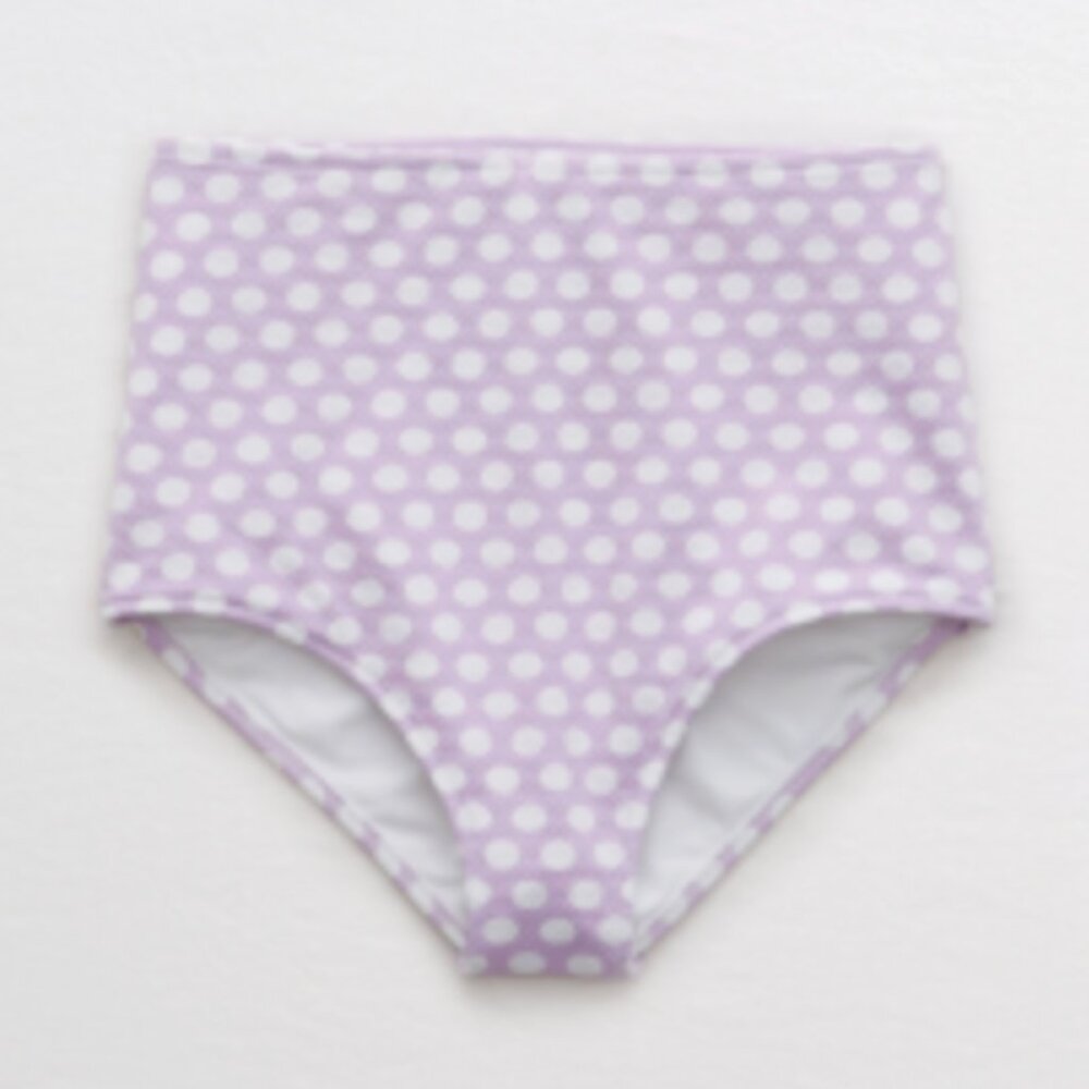 Aerie Polka Dot Printed High Waisted Bikini Bottoms S